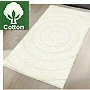 unique circular sculpted designed cotton bathroom rug in snow white, grey, ruby red or natural